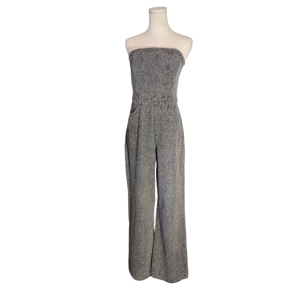 PrettyLittleThing Gray Bobble Straight Leg Corset Jumpsuit Womens Size 12 US 8
